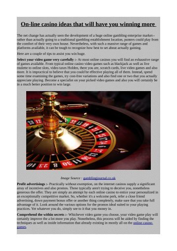 On-line casino ideas that will have you winning more