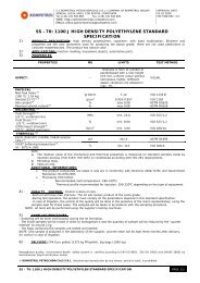 ss â€“70: 1100 j high density polyethylene standard specification