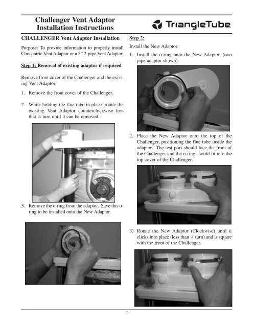 Challenger Vent Adaptor Installation Instructions - Triangle Tube