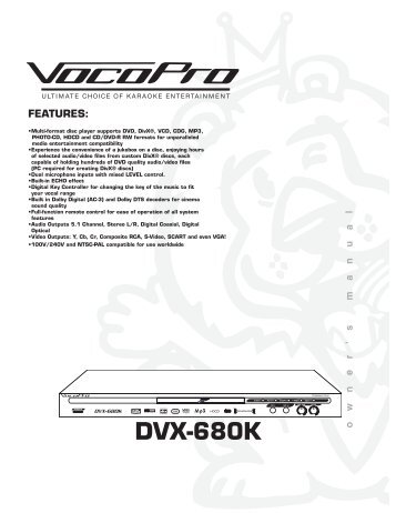 DVX-680K - VocoPro