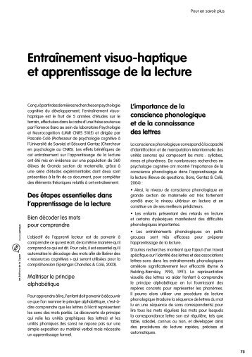 Ãvaluation de l'entraÃ®nement visuo-haptique - Sylvie Castaing - Chez