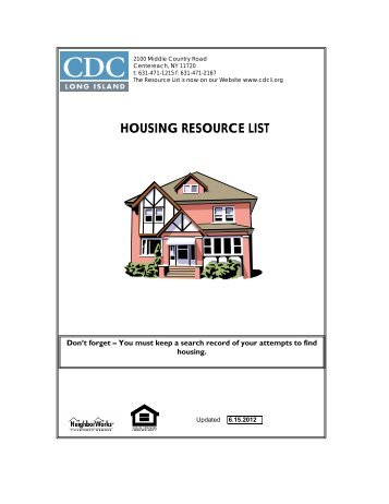 HOUSING RESOURCE LIST