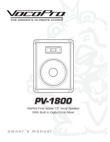 Product Manual - VocoPro