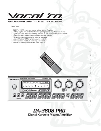 DA-3808-PRO Manual - VocoPro