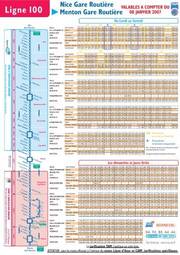 Fiches horaires TAM - ligne 100