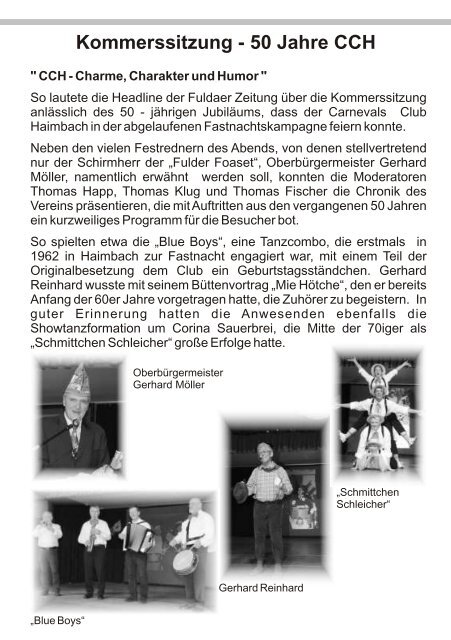 Kommerssitzung - 50 Jahre CCH - Carnevals-Club Haimbach 1961 eV