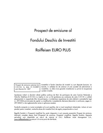PROSPECT Raiffeisen EURO PLUS - Kmarket.ro