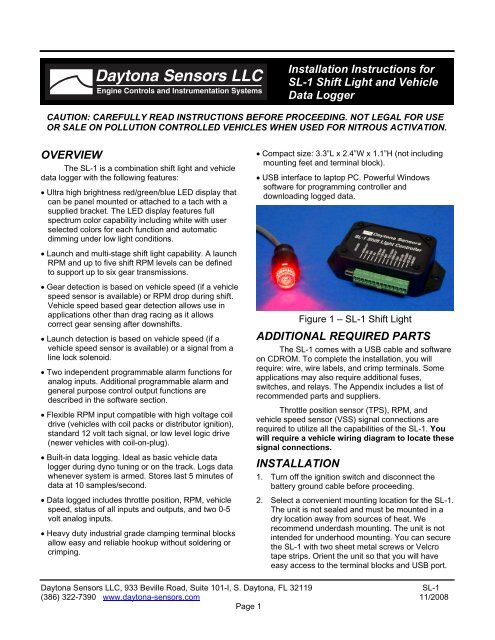 Shift Light Instructions - MPS Racing