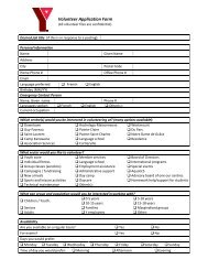 Volunteer Application Form - YMCA