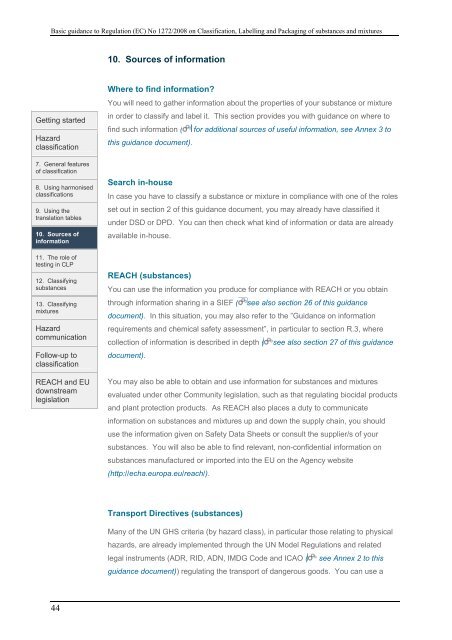 Introductory Guidance on the CLP Regulation - ECHA - Europa