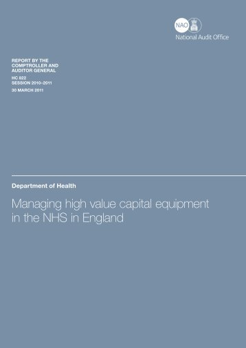 Managing high value capital equipment in the NHS in England