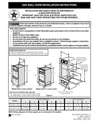 GAS WALL OVEN INSTALLATION INSTRUCTIONS - Appliances