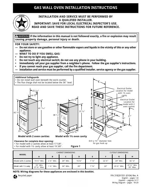 installing gas wall oven