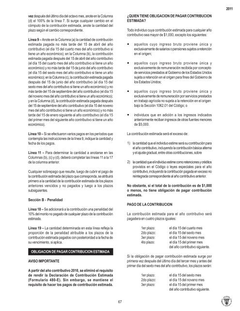 INSTRUCCIONES PLANILLA LARGA 2010 - Departamento de ...