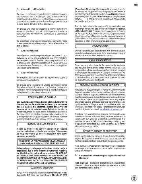 INSTRUCCIONES PLANILLA LARGA 2010 - Departamento de ...