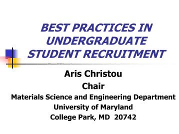 U. Maryland - A. Christou - PowerPoint presentation attached entitled