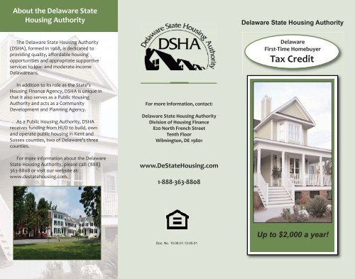 Delaware First-Time Homebuyer Tax Credit Brochure