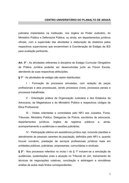 CENTRO UNIVERSITÁRIO DO PLANALTO DE ARAXÁ - Uniaraxá