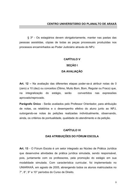 CENTRO UNIVERSITÁRIO DO PLANALTO DE ARAXÁ - Uniaraxá