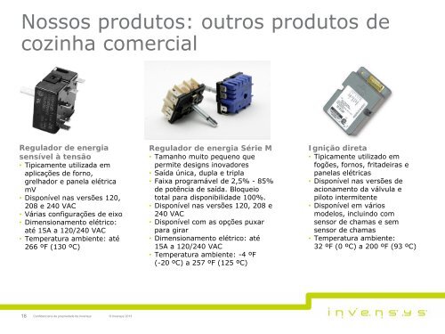 Conhecimentos sobre o produto de cozinha ... - Invensys Controls