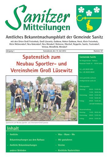 Mitteilungen Mitteilungen - Sanitz