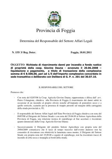 avvenuto - Provincia di Foggia