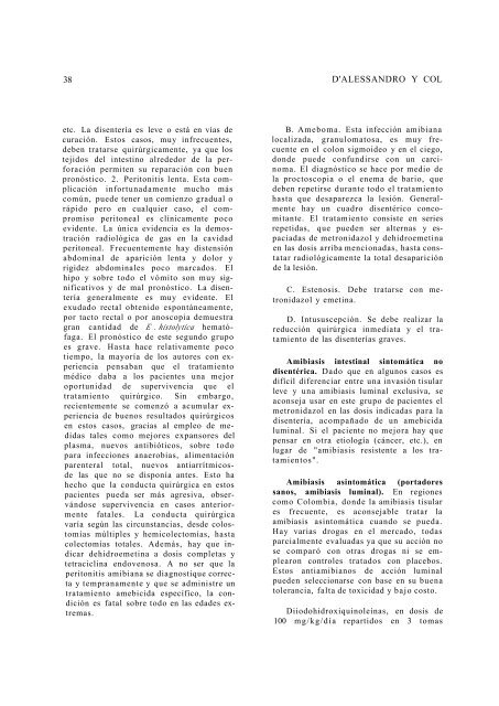 tratamiento de las protozoosis intestinales - Acta Médica Colombiana