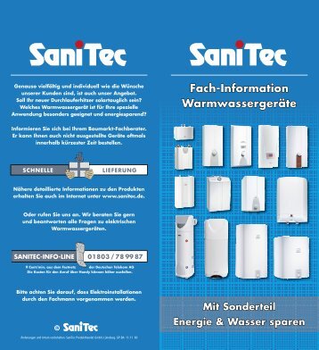 Durchlauferhitzer - SaniTec Produkthandel GmbH