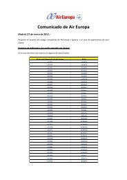 listado de los vuelos - AirEuropa