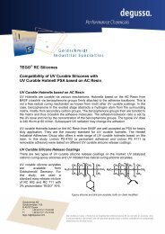 Compatibility of UV Silicones with UV Hotmelt PSA based on AC Resin