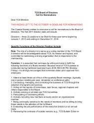 TCS Board of Directors Call for Nominations Dear TCS Member ...