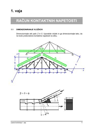 1. vaja RAČUN KONTAKTNIH NAPETOSTI