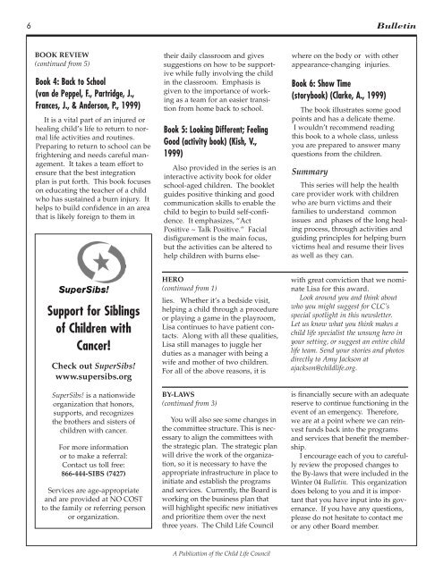 download the Spring 2004 issue - Child Life Council