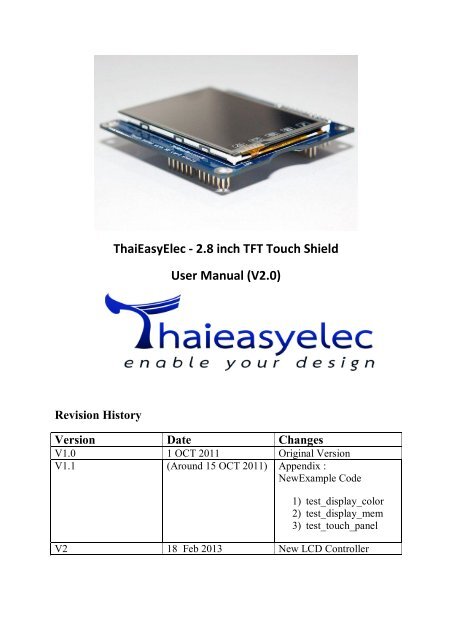 ThaiEasyElec - 2.8 inch TFT Touch Shield User ... - ThaiEasyElec.net