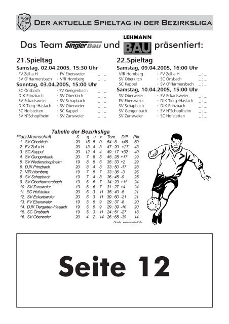 Sportheft des SC Hofstetten - +++ Sport Club Kappel am Rhein +++