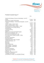 Preisliste Ersatzteile Saga 27 - Saga Boote Rügen