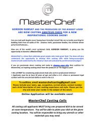 Masterchef Casting Calls