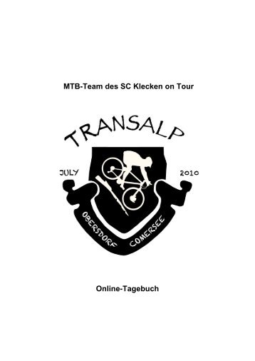 MTB-Team des SC Klecken on Tour Online-Tagebuch