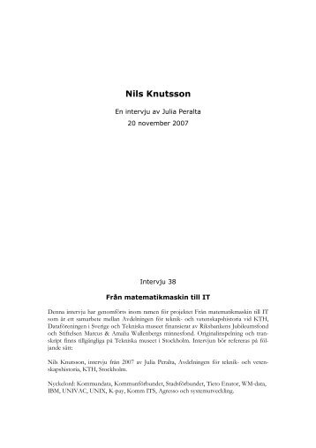Microsoft Word - Nils Knutsson - Tekniska museet