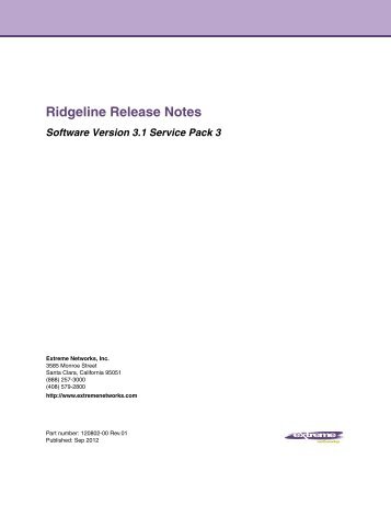 Ridgeline 3.1 SP3 Release Notes - Extreme Networks