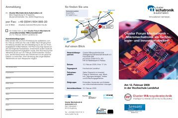 Cluster Forum Mechatronik – „Mikromechatronik als Techno- logie ...