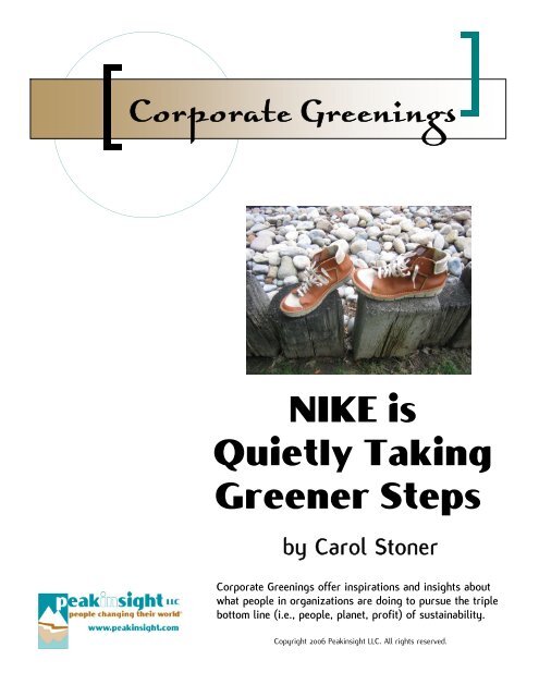 NIKE is Quietly Taking Greener Steps - Peakinsight