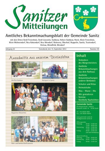 Sanitzer Mitteilungen September 2012 Amtliches ...
