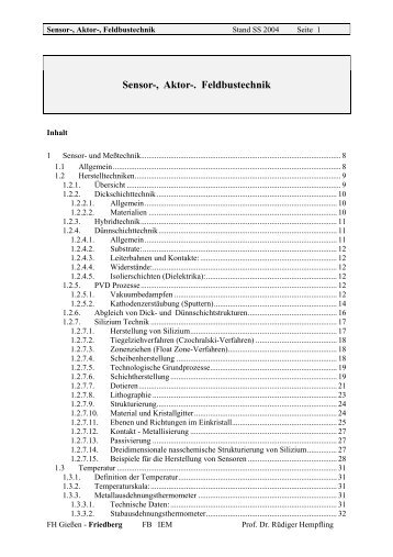 Sensor-, Aktor-. Feldbustechnik