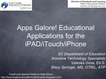 iPossibilities iPods and iPads In Special Education