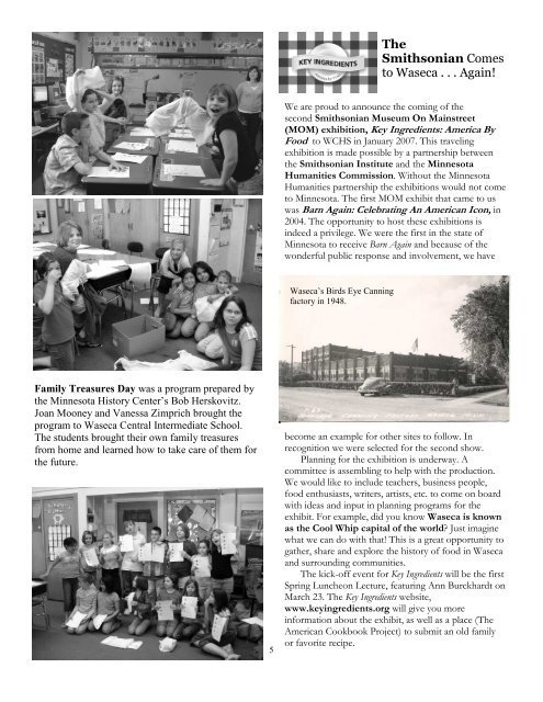 Spring - Waseca County Historical Society