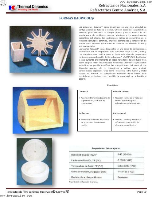 Productos de Fibra Ceramica Superwool Kaowool.pdf