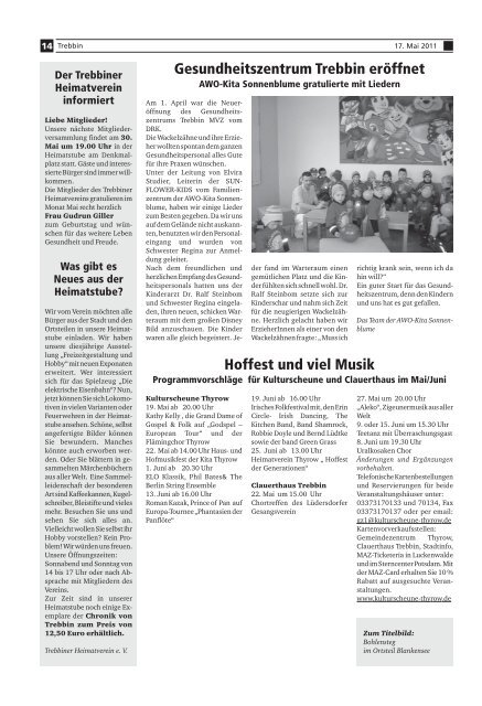 AMTBLATT Mai 2011 - clauertstadt-trebbin.de