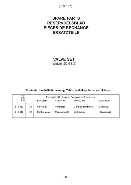 VALVE SET - Hjallerup Maskinforretning A/S