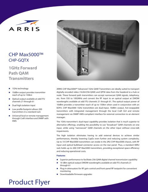 (CHP-GQTX) Product Flyer - Arris